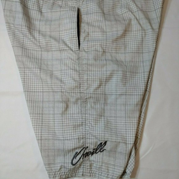 O'Neill Cream Beige Chequered Board Shorts Size 38 - Picture 5 of 12